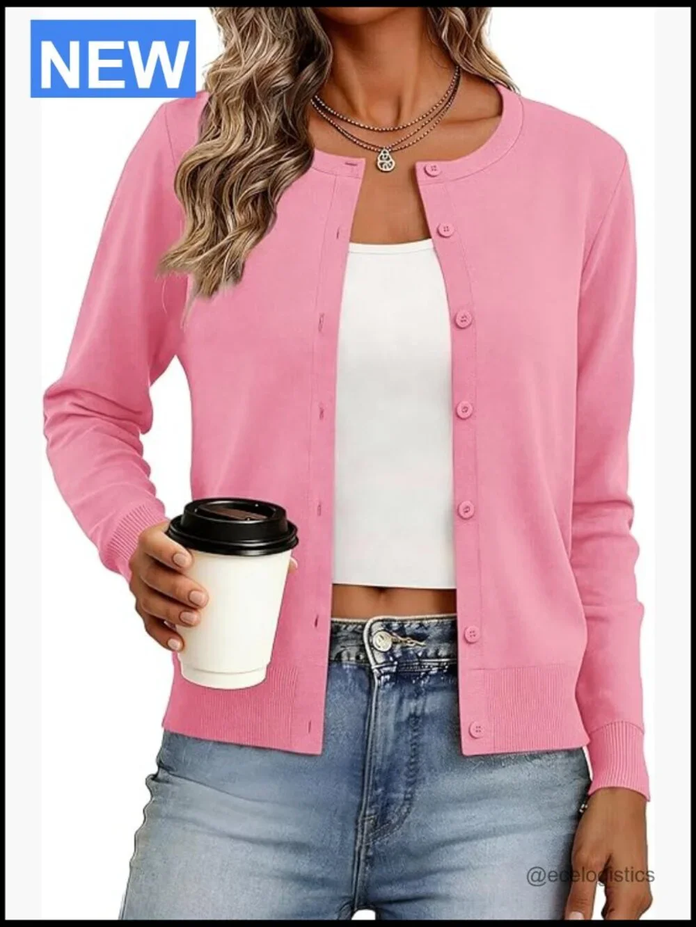 Cardigan Lightweight Crew Neck Button Down Long Sleeve Spring Outfits